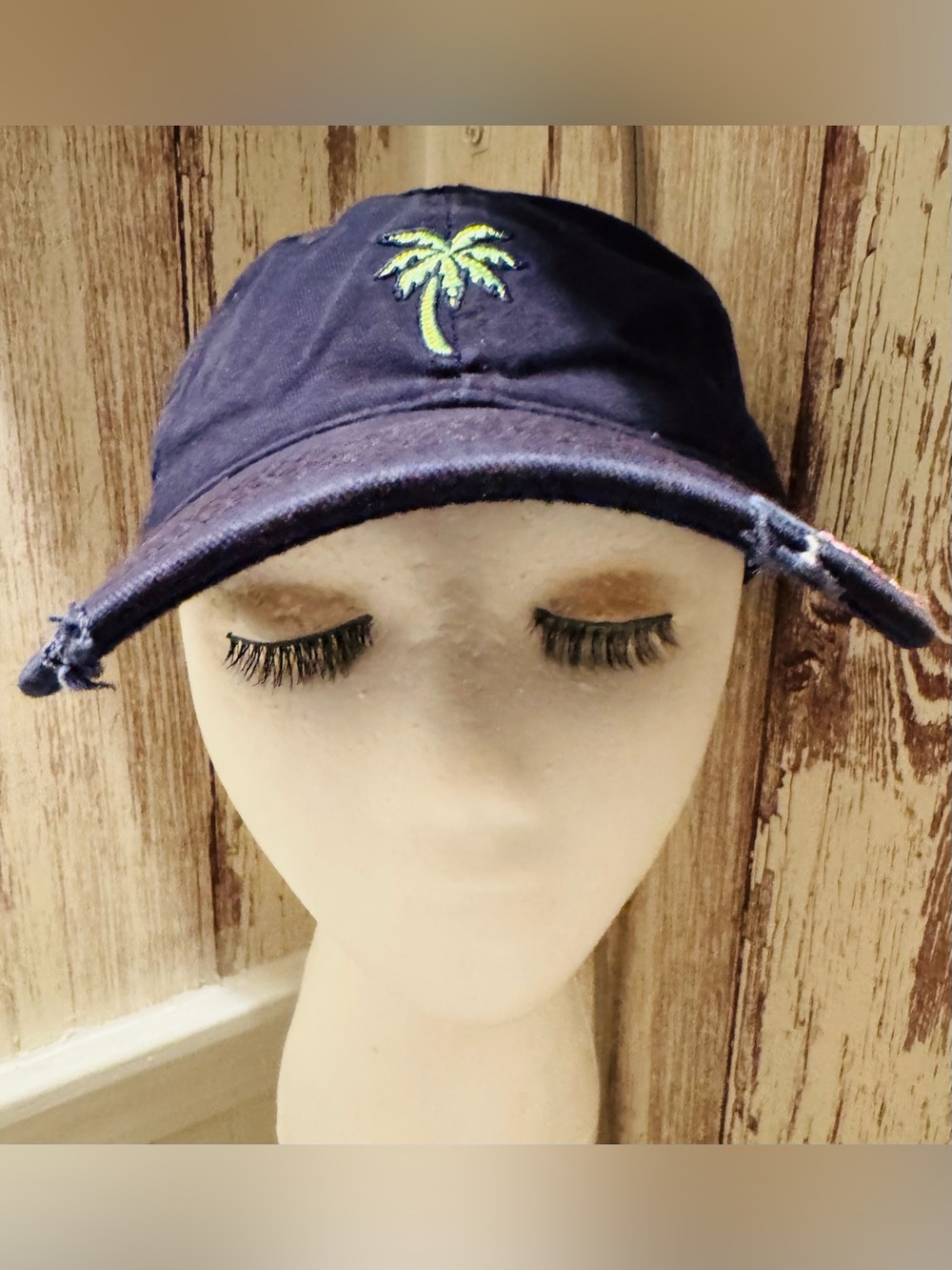 Simply Southern Navy Hat with Green Palm Tree Embroidery - Women